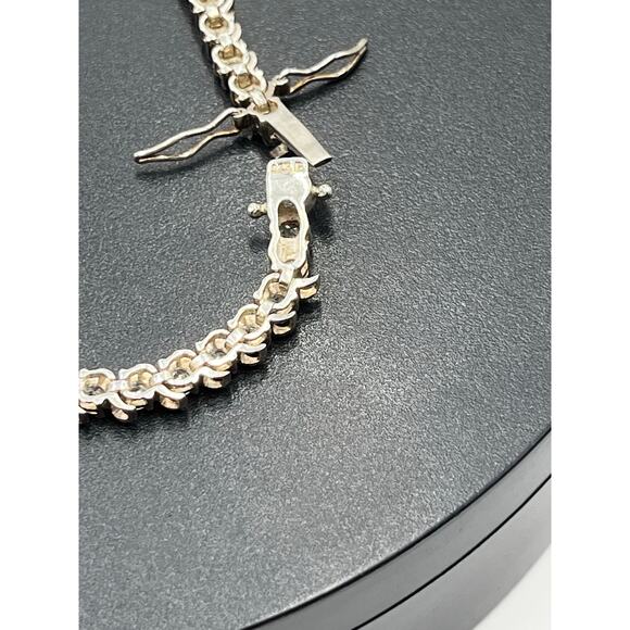 ROSS SIMON 925 Sterling SilverVintage Topaz Swirl CZ Tennis Bracelet Sz 7 - Picture 7 of 13